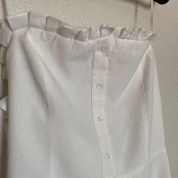 English Factory White Strapless Bow Sleeve Tie Mini Dress Size - XS - Picture 2 of 11